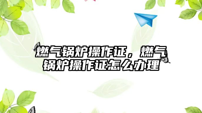 燃?xì)忮仩t操作證，燃?xì)忮仩t操作證怎么辦理