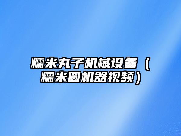 糯米丸子機械設備（糯米圓機器視頻）