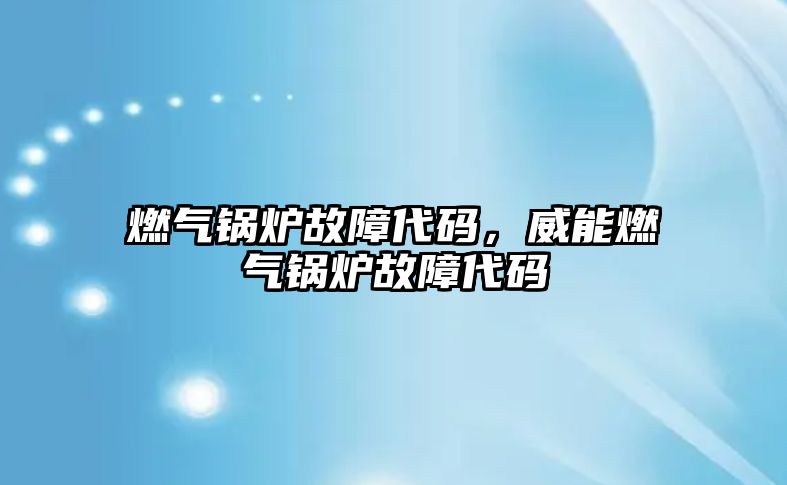 燃?xì)忮仩t故障代碼，威能燃?xì)忮仩t故障代碼