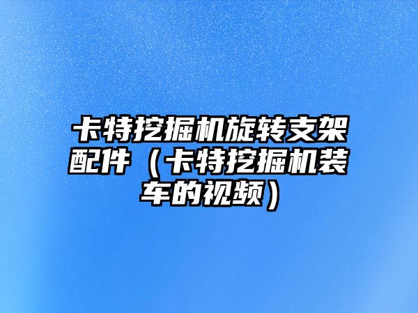 卡特挖掘機旋轉(zhuǎn)支架配件（卡特挖掘機裝車的視頻）