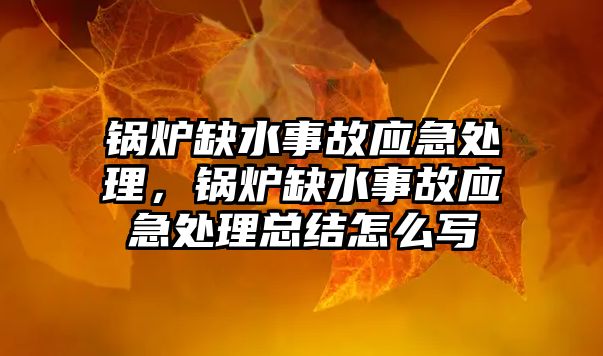 鍋爐缺水事故應急處理，鍋爐缺水事故應急處理總結(jié)怎么寫