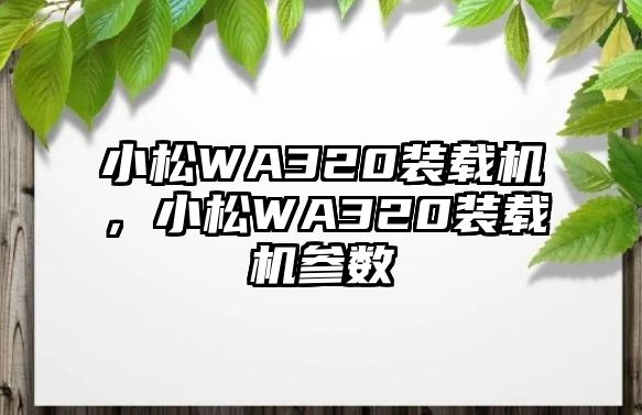 小松WA320裝載機(jī)，小松WA320裝載機(jī)參數(shù)