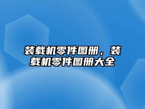 裝載機零件圖冊，裝載機零件圖冊大全