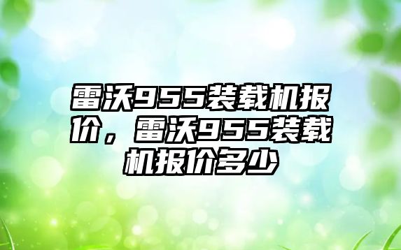 雷沃955裝載機(jī)報價，雷沃955裝載機(jī)報價多少