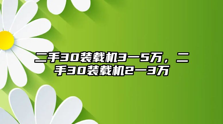 二手30裝載機3一5萬，二手30裝載機2一3萬