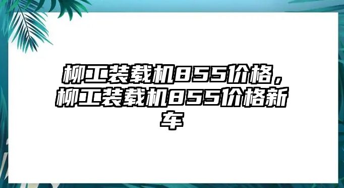 柳工裝載機(jī)855價(jià)格，柳工裝載機(jī)855價(jià)格新車