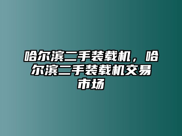 哈爾濱二手裝載機，哈爾濱二手裝載機交易市場