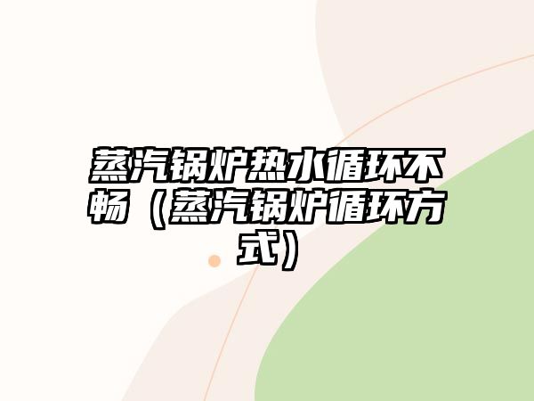 蒸汽鍋爐熱水循環(huán)不暢（蒸汽鍋爐循環(huán)方式）