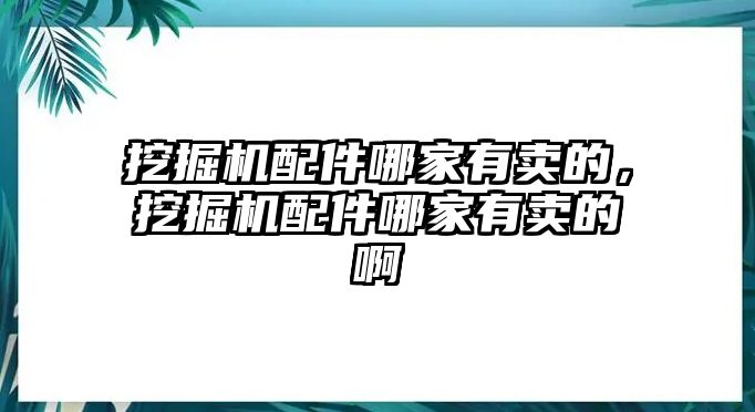 挖掘機配件哪家有賣的，挖掘機配件哪家有賣的啊