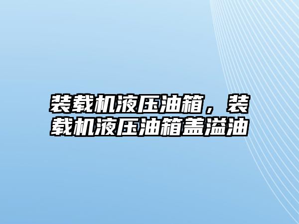 裝載機液壓油箱，裝載機液壓油箱蓋溢油