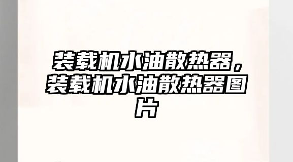 裝載機水油散熱器，裝載機水油散熱器圖片