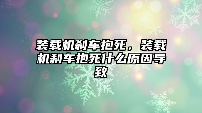 裝載機(jī)剎車抱死，裝載機(jī)剎車抱死什么原因?qū)е?/>	
								</i>
								<p class=