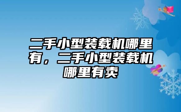 二手小型裝載機(jī)哪里有，二手小型裝載機(jī)哪里有賣