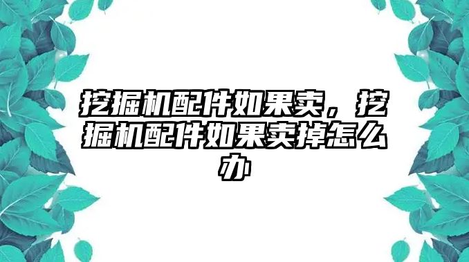 挖掘機(jī)配件如果賣，挖掘機(jī)配件如果賣掉怎么辦