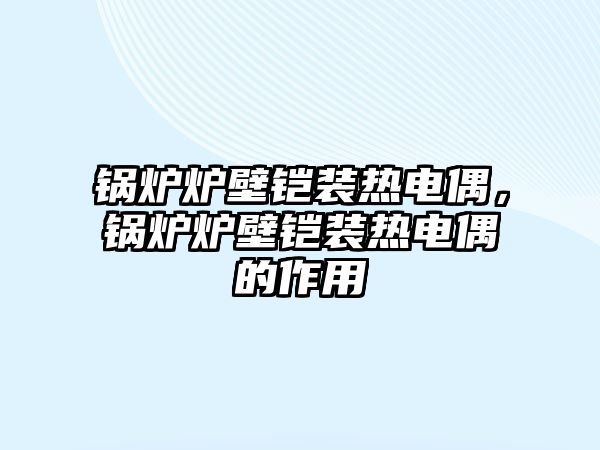 鍋爐爐壁鎧裝熱電偶，鍋爐爐壁鎧裝熱電偶的作用