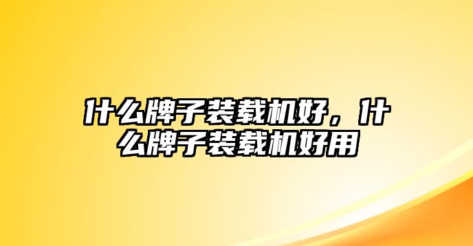 什么牌子裝載機(jī)好，什么牌子裝載機(jī)好用