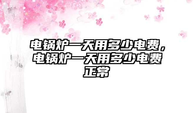 電鍋爐一天用多少電費(fèi)，電鍋爐一天用多少電費(fèi)正常