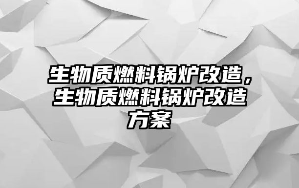 生物質(zhì)燃料鍋爐改造，生物質(zhì)燃料鍋爐改造方案