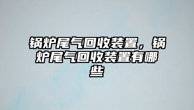 鍋爐尾氣回收裝置，鍋爐尾氣回收裝置有哪些