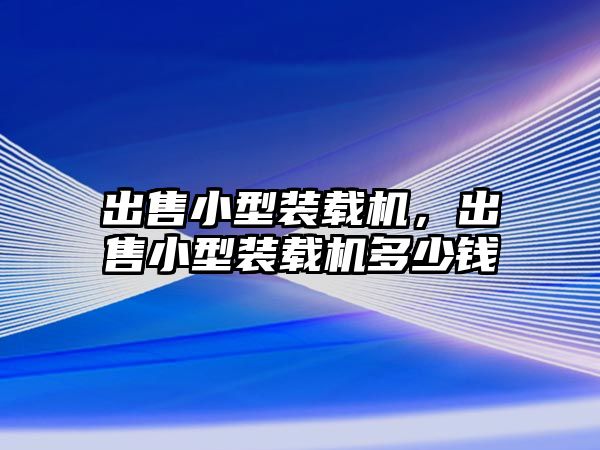 出售小型裝載機，出售小型裝載機多少錢