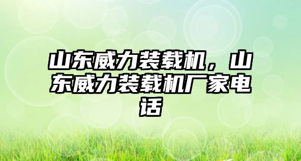 山東威力裝載機，山東威力裝載機廠家電話