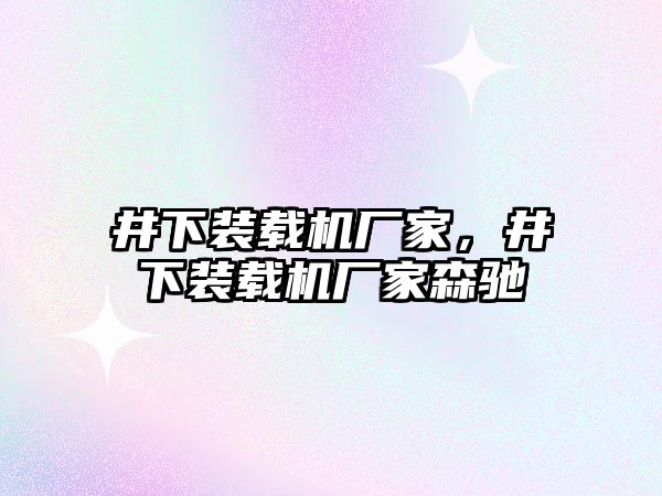 井下裝載機廠家，井下裝載機廠家森馳