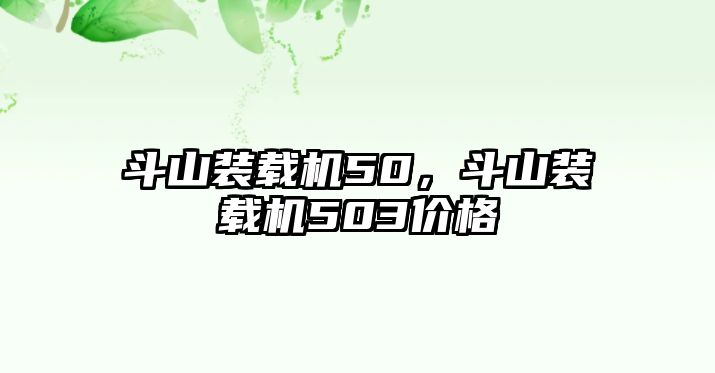 斗山裝載機(jī)50，斗山裝載機(jī)503價(jià)格