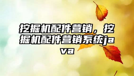 挖掘機(jī)配件營(yíng)銷，挖掘機(jī)配件營(yíng)銷系統(tǒng)java