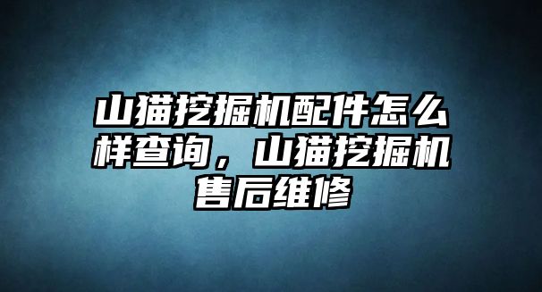 山貓挖掘機配件怎么樣查詢，山貓挖掘機售后維修