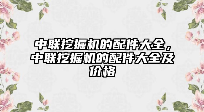 中聯(lián)挖掘機(jī)的配件大全，中聯(lián)挖掘機(jī)的配件大全及價(jià)格