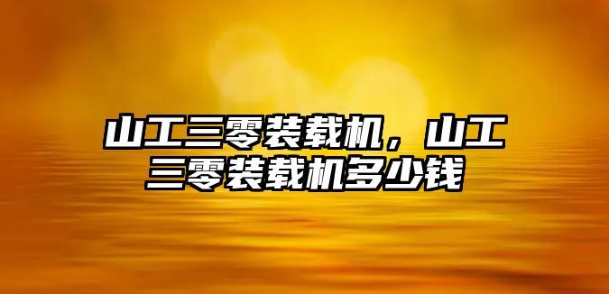 山工三零裝載機(jī)，山工三零裝載機(jī)多少錢