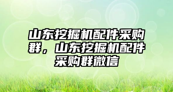 山東挖掘機(jī)配件采購(gòu)群，山東挖掘機(jī)配件采購(gòu)群微信