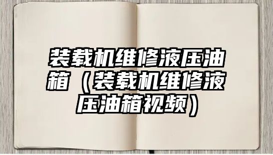 裝載機(jī)維修液壓油箱（裝載機(jī)維修液壓油箱視頻）