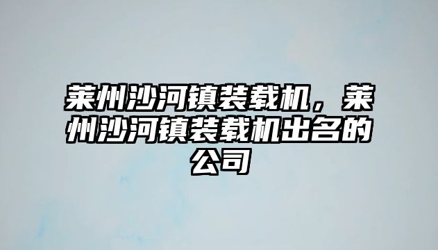 萊州沙河鎮(zhèn)裝載機，萊州沙河鎮(zhèn)裝載機出名的公司