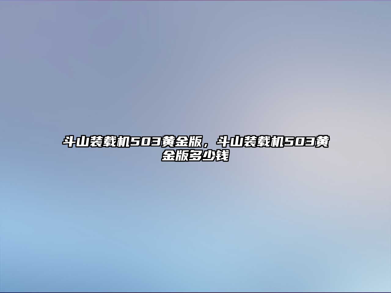 斗山裝載機503黃金版，斗山裝載機503黃金版多少錢