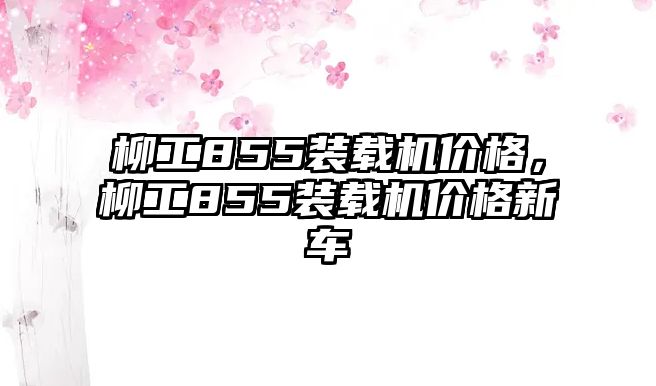 柳工855裝載機價格，柳工855裝載機價格新車