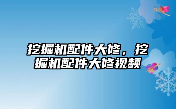 挖掘機配件大修，挖掘機配件大修視頻