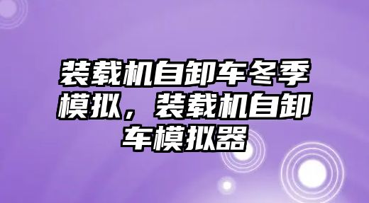 裝載機自卸車冬季模擬，裝載機自卸車模擬器