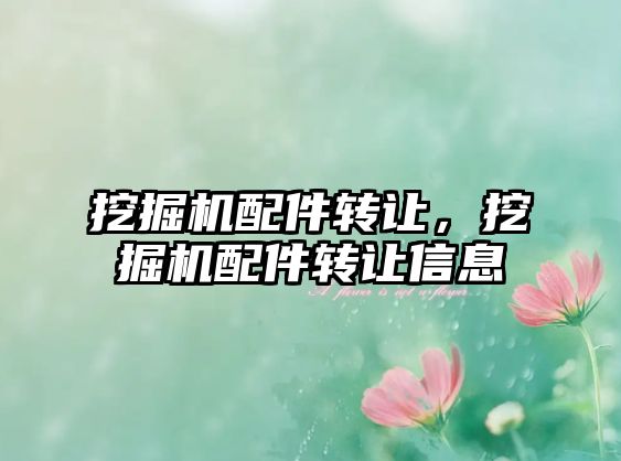 挖掘機配件轉(zhuǎn)讓，挖掘機配件轉(zhuǎn)讓信息