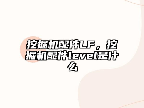 挖掘機(jī)配件LF，挖掘機(jī)配件level是什么