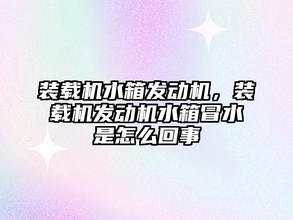 裝載機水箱發(fā)動機，裝載機發(fā)動機水箱冒水是怎么回事