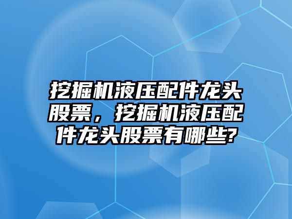 挖掘機(jī)液壓配件龍頭股票，挖掘機(jī)液壓配件龍頭股票有哪些?