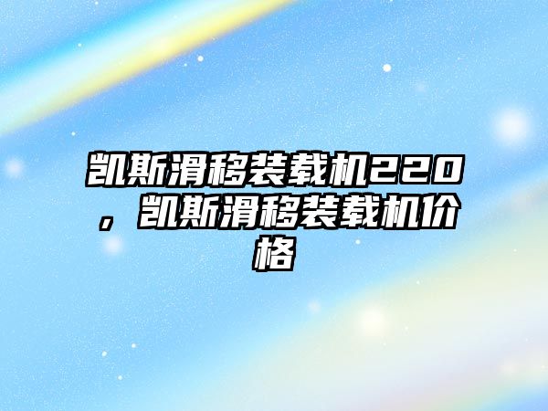 凱斯滑移裝載機220，凱斯滑移裝載機價格