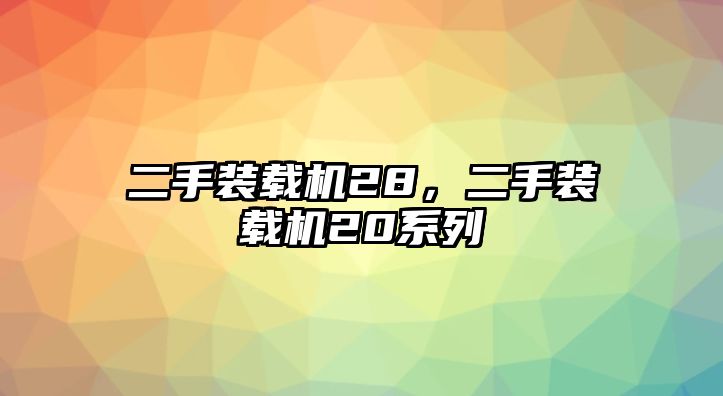 二手裝載機(jī)28，二手裝載機(jī)20系列