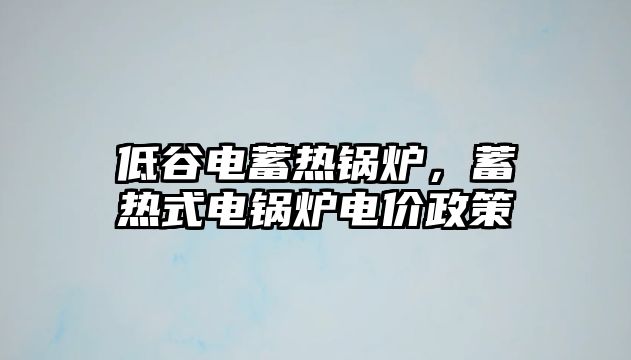 低谷電蓄熱鍋爐，蓄熱式電鍋爐電價(jià)政策