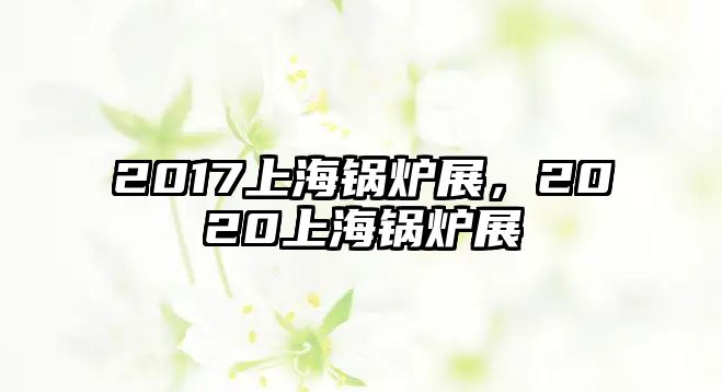 2017上海鍋爐展，2020上海鍋爐展