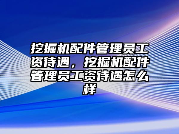 挖掘機配件管理員工資待遇，挖掘機配件管理員工資待遇怎么樣