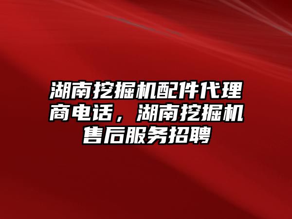 湖南挖掘機配件代理商電話，湖南挖掘機售后服務(wù)招聘