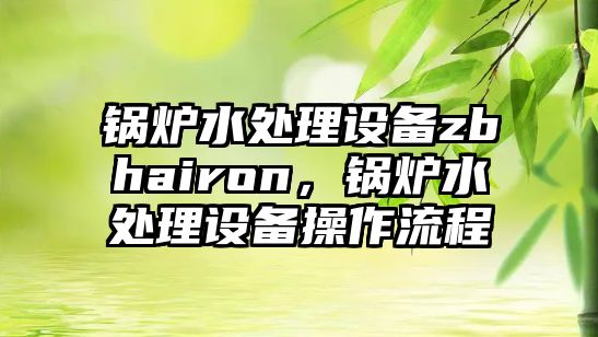 鍋爐水處理設(shè)備zbhairon，鍋爐水處理設(shè)備操作流程