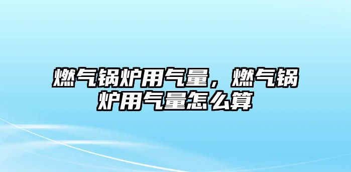 燃?xì)忮仩t用氣量，燃?xì)忮仩t用氣量怎么算